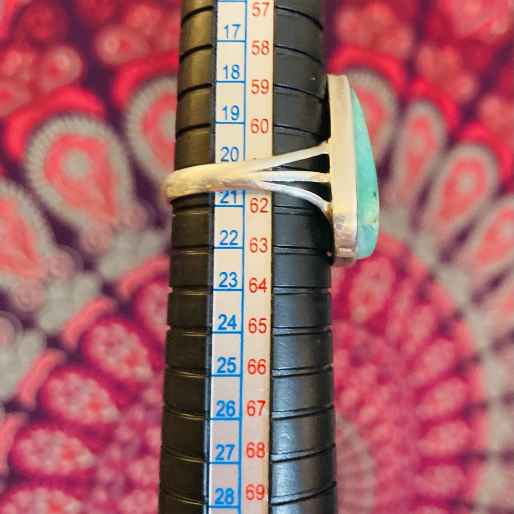 Turquoise Teardrop Ring W/ Solid Sterling Silver - image 6